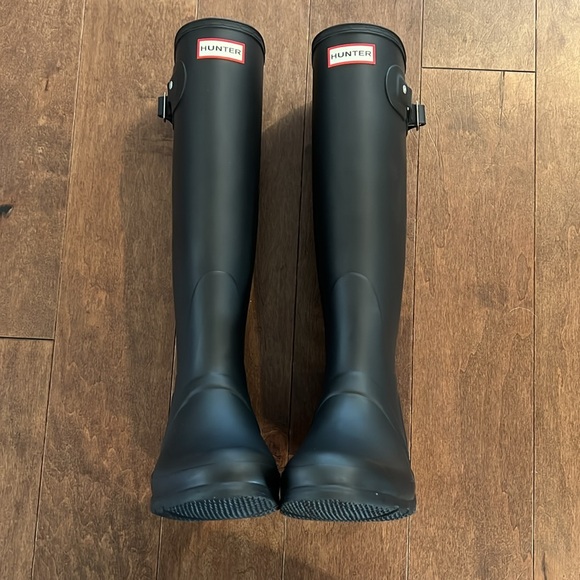 Hunter Original Tall Boots Black Matte Size 9 LIKE NEW - Picture 4 of 16